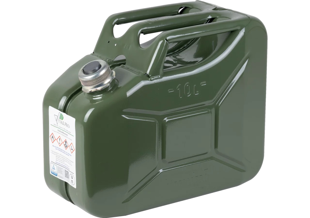 Benzinkanister aus Metall, 10 Liter, Grün GartenShop24