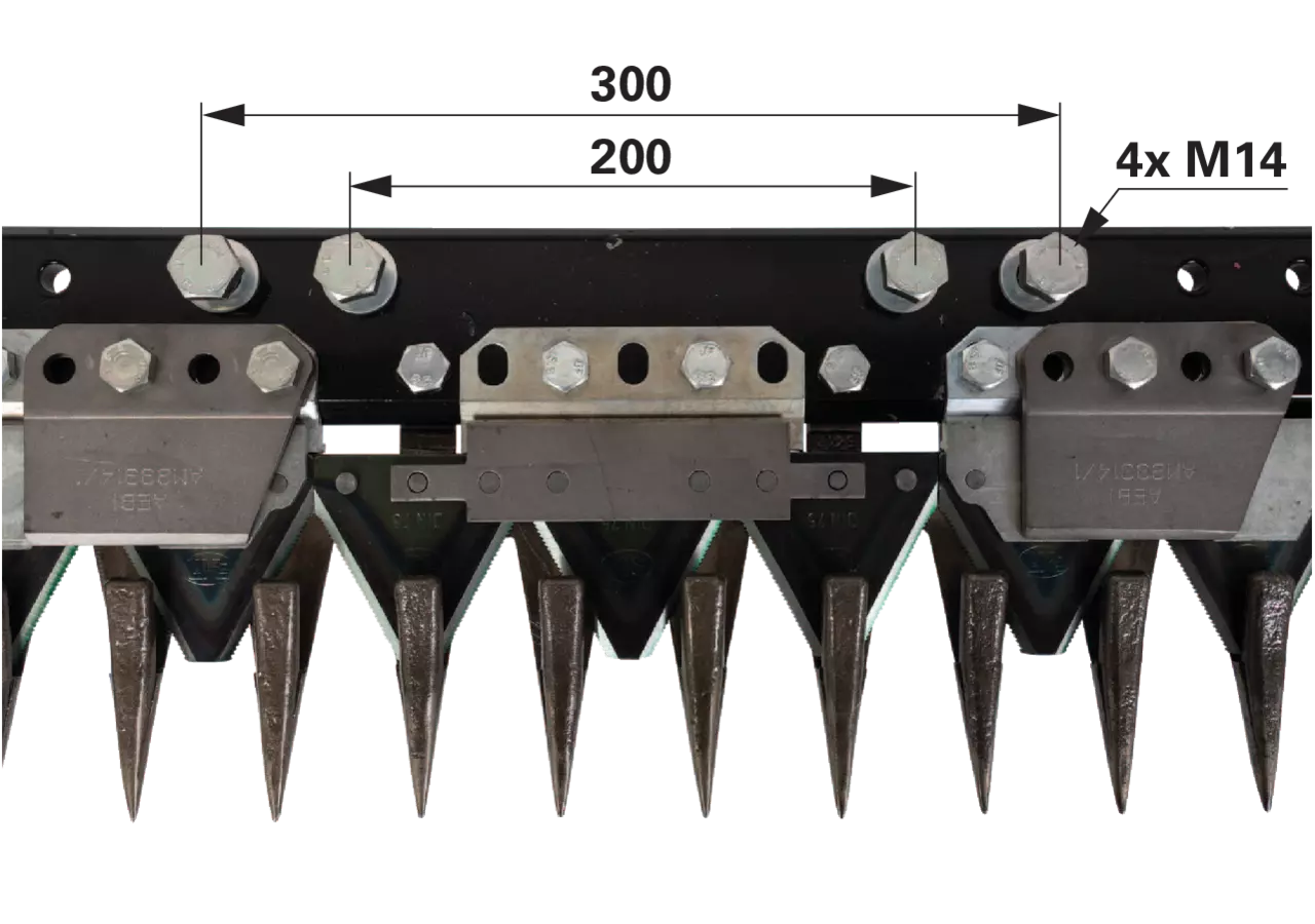 Fingerbalken L 190 cm, Mittelschnitt, Eingrasbalken – passend für Aebi 100.1295 GartenShop24