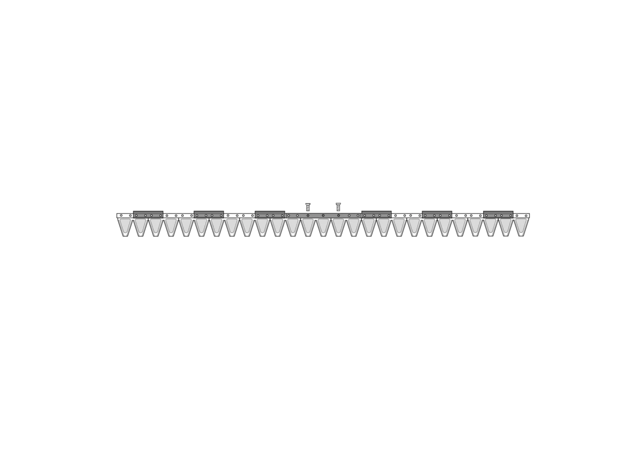 Mähmesser L 137 cm, 27 Klingen, glatt ESM 2492640 ESM