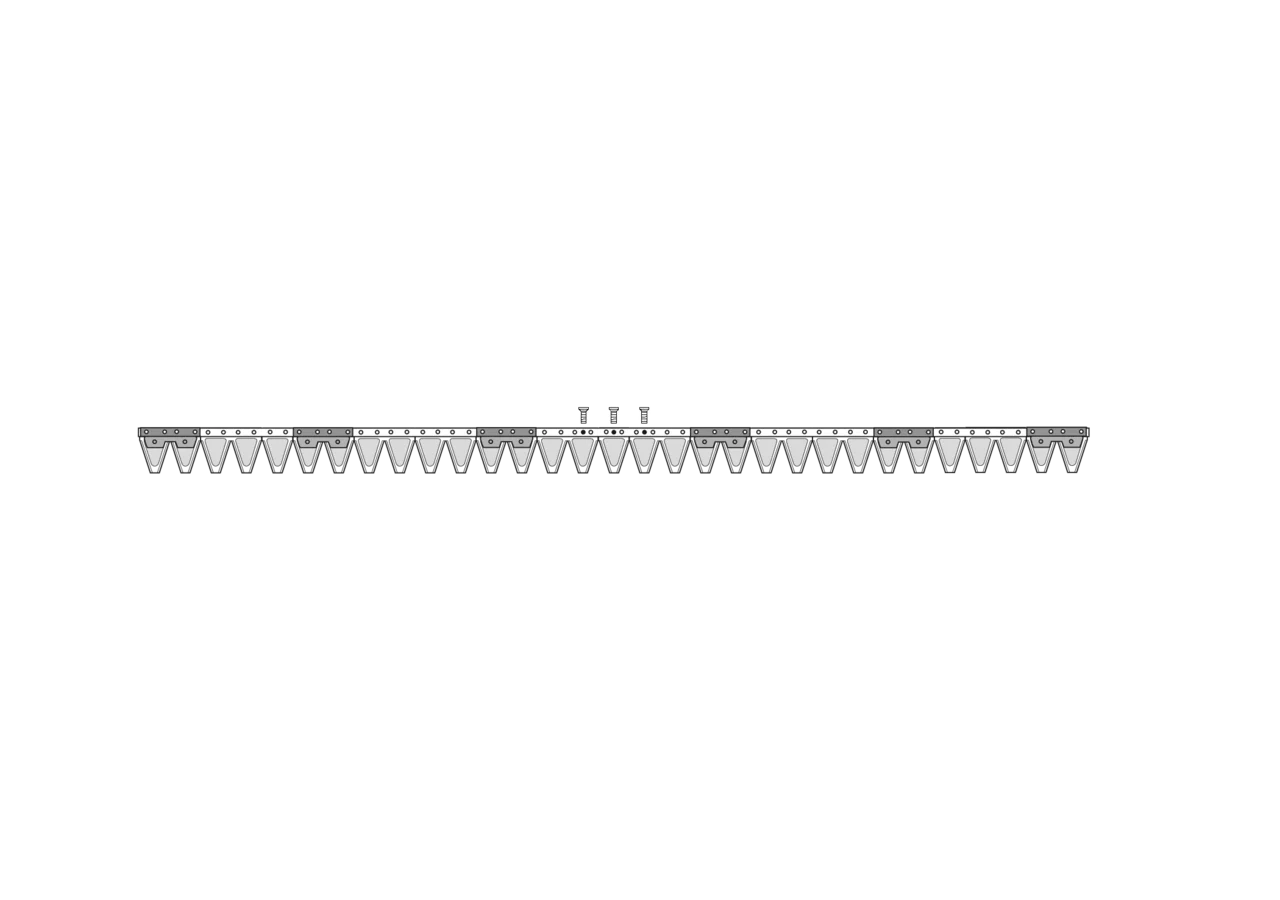 Mähmesser L 158 cm, 31 Klingen, T50,9, glatt ESM 2651080 ESM