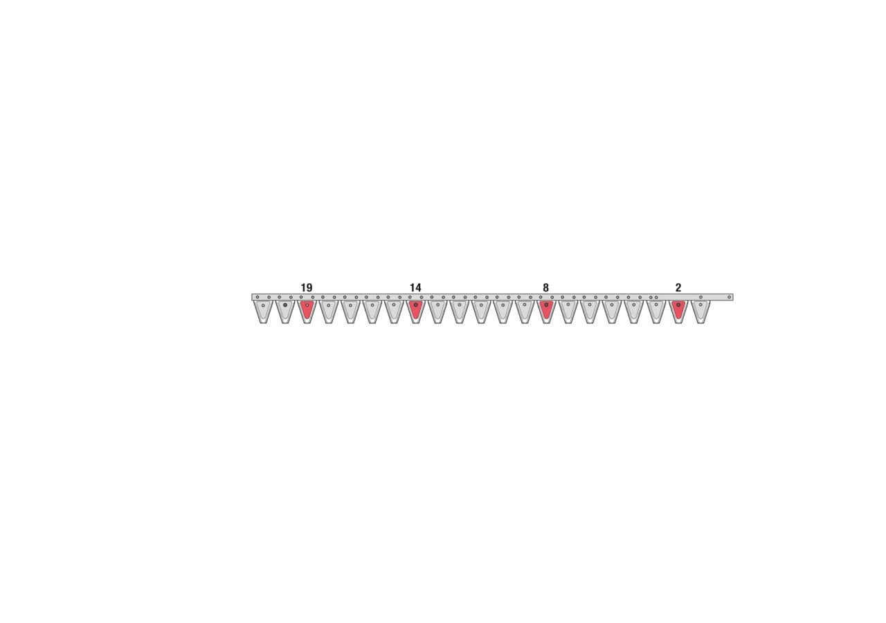 Obermesser L 140 cm, 21 Klingen, glatt, T70 – passend für ESM 2624160 GartenShop24