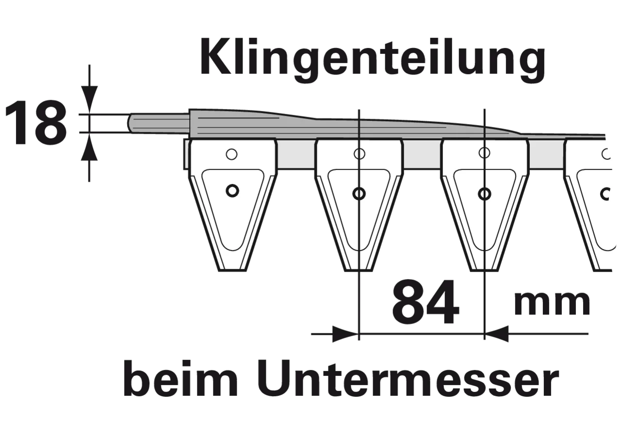 Mähmesser L 165 cm, 21 Klingen ESM 2656520 ESM