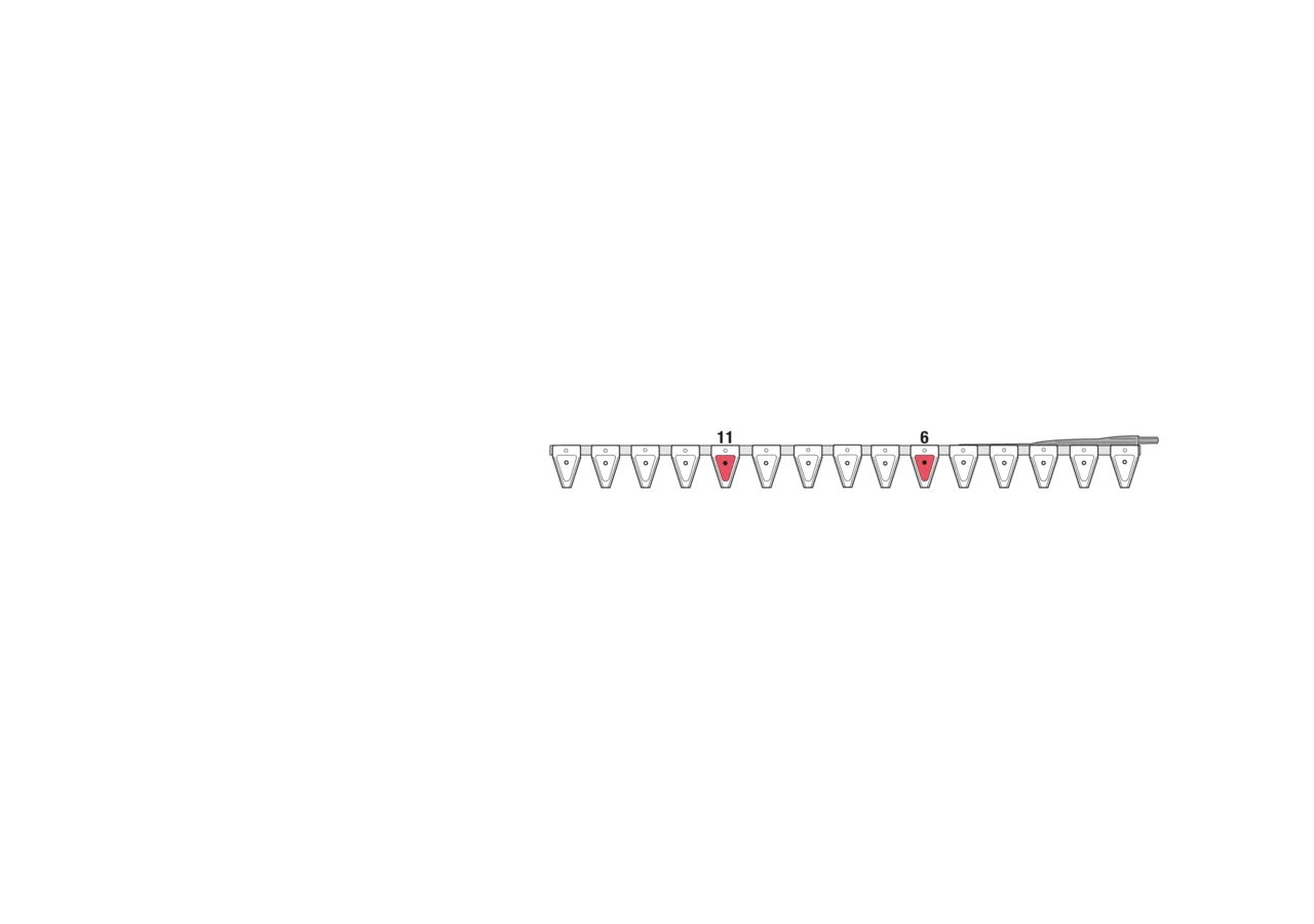 Untermesser L 116 cm, mit Messerkopf, rechts, 15 Klingen, T84, glatt ESM 2656260 ESM