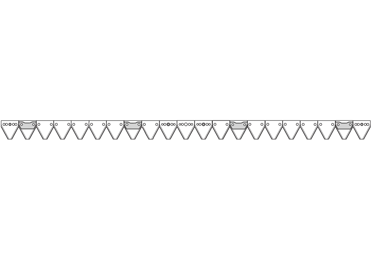 Mähmesser L 163 cm, 21 Klingen, T76, gezahnt, Type KNA-SB/KMA-SB Köppl 205D122002 Köppl