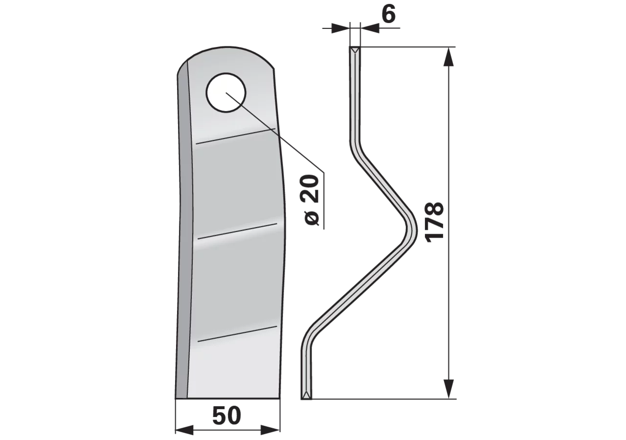 Schlegelmesser rechts, für Mulcher ESM 3442190 ESM