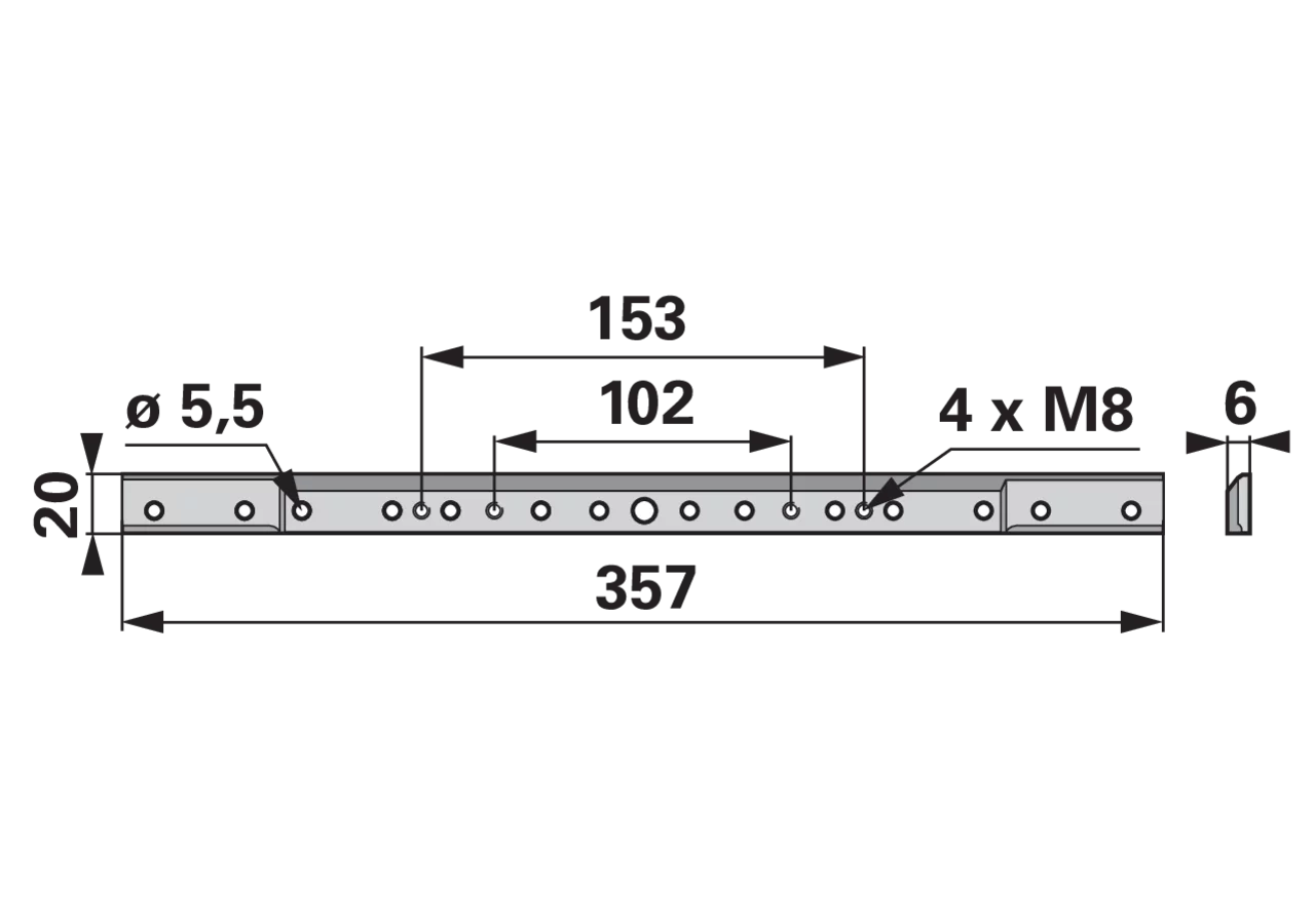 Verstärkungsleiste L 357 mm ESM 3740270 ESM