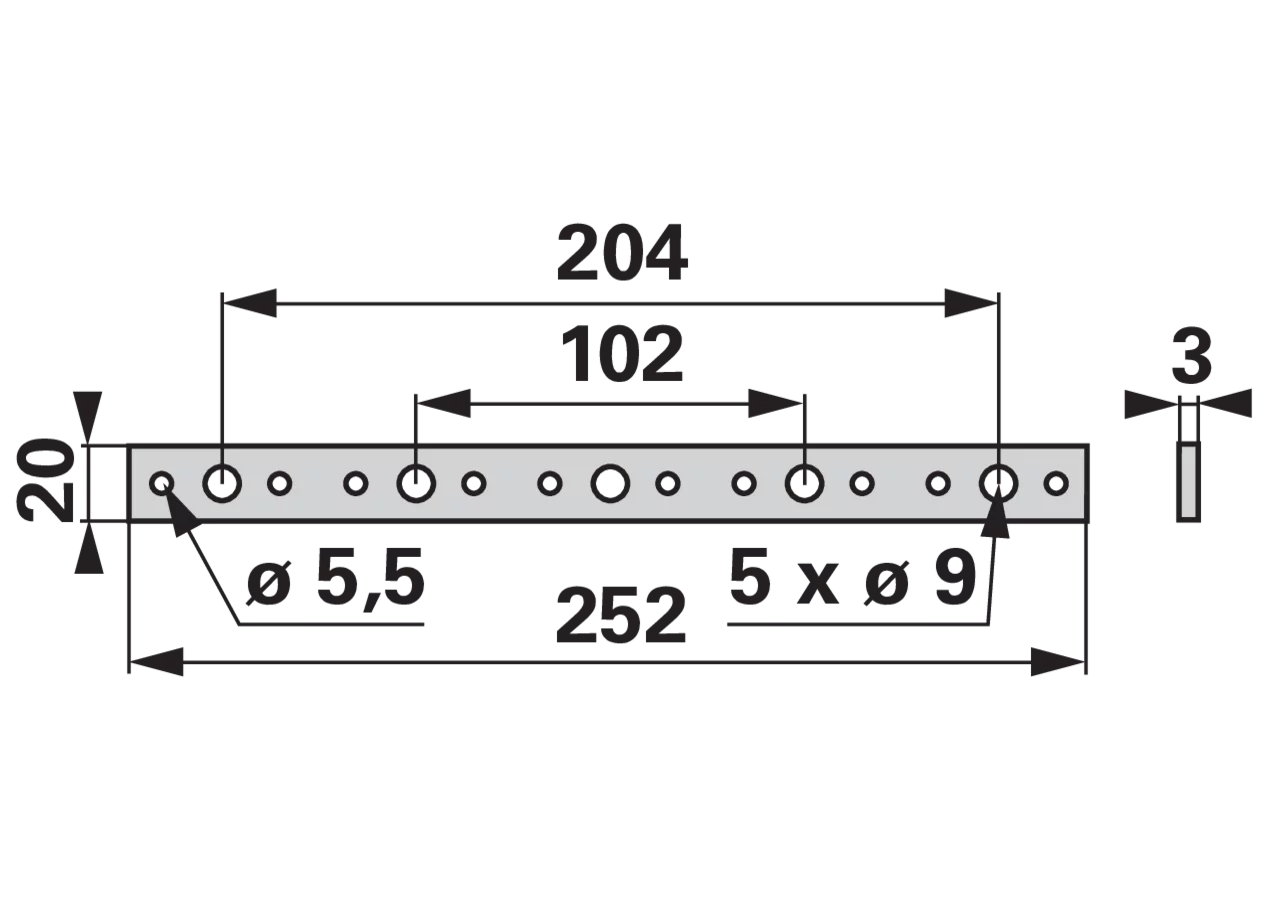 Verstärkungsleiste L 252 mm ESM 3740340 ESM