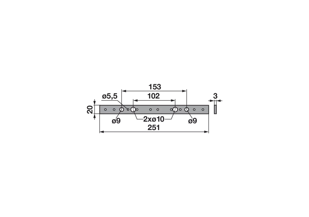 Verstärkungsleiste L 251 mm ESM 3740420 ESM