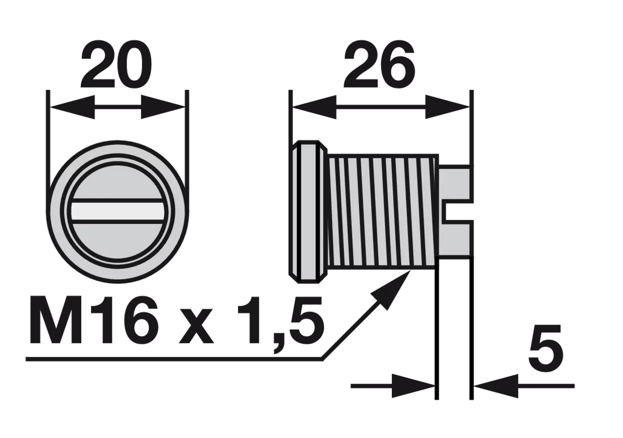 Einstellschraube M16 x 26 mm Köppl 634002 Köppl