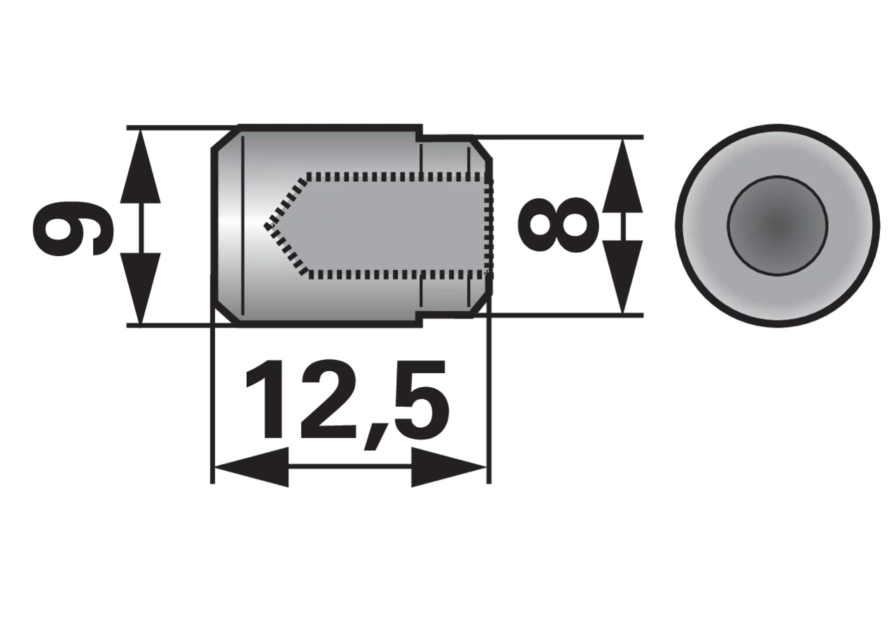 Mitnehmerbolzen AD 9 x L 12,5 mm ESM 3230540 ESM