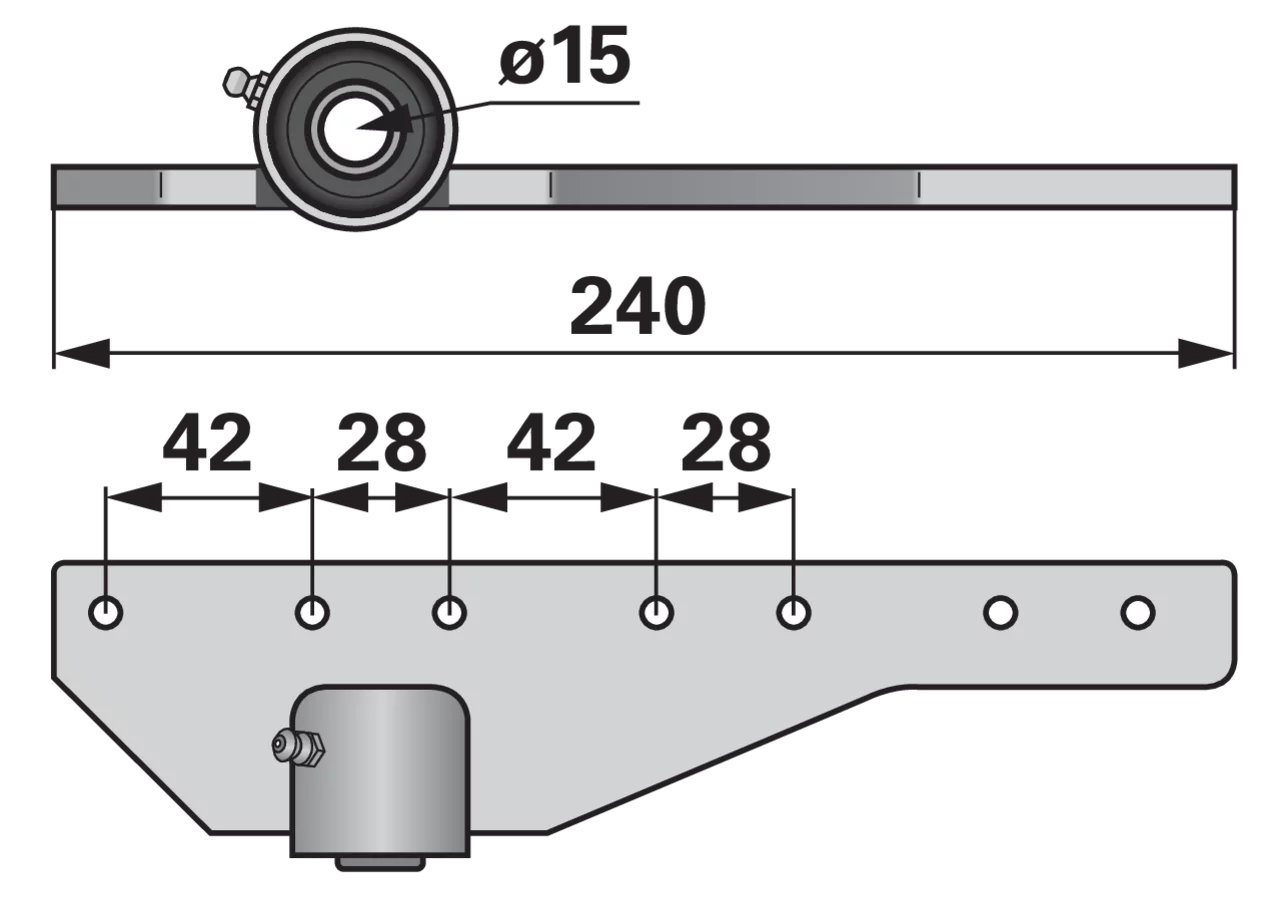 Obermesserkopf L 240 mm, mit Lagerung ESM 2472180 ESM