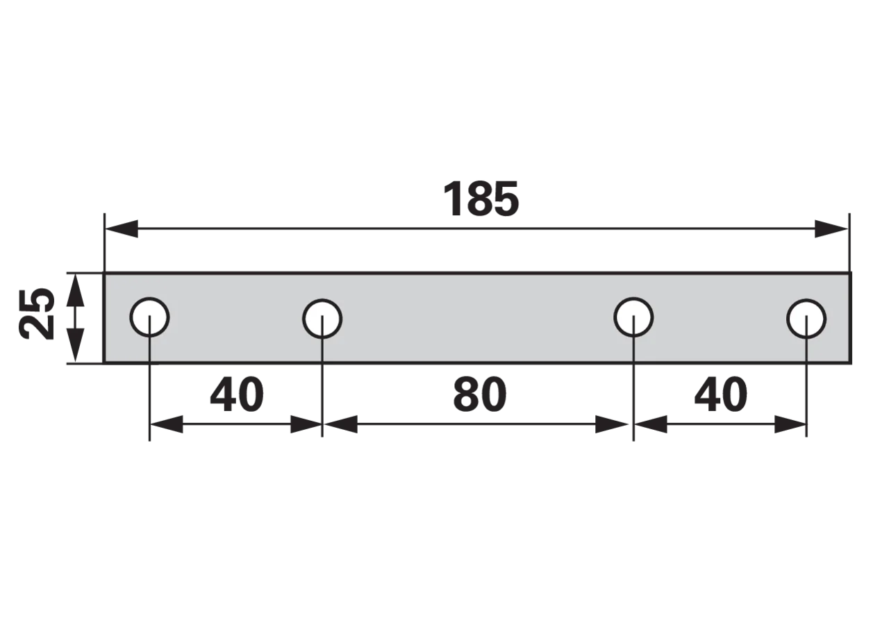 Distanzblech L 185 x B 25 mm ESM 3012160 ESM
