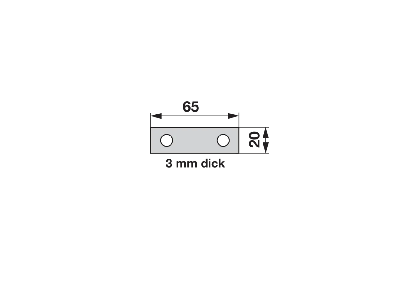 Ausgleichsplatte L 65 x B 20 x S 3 mm ESM 3631070 ESM