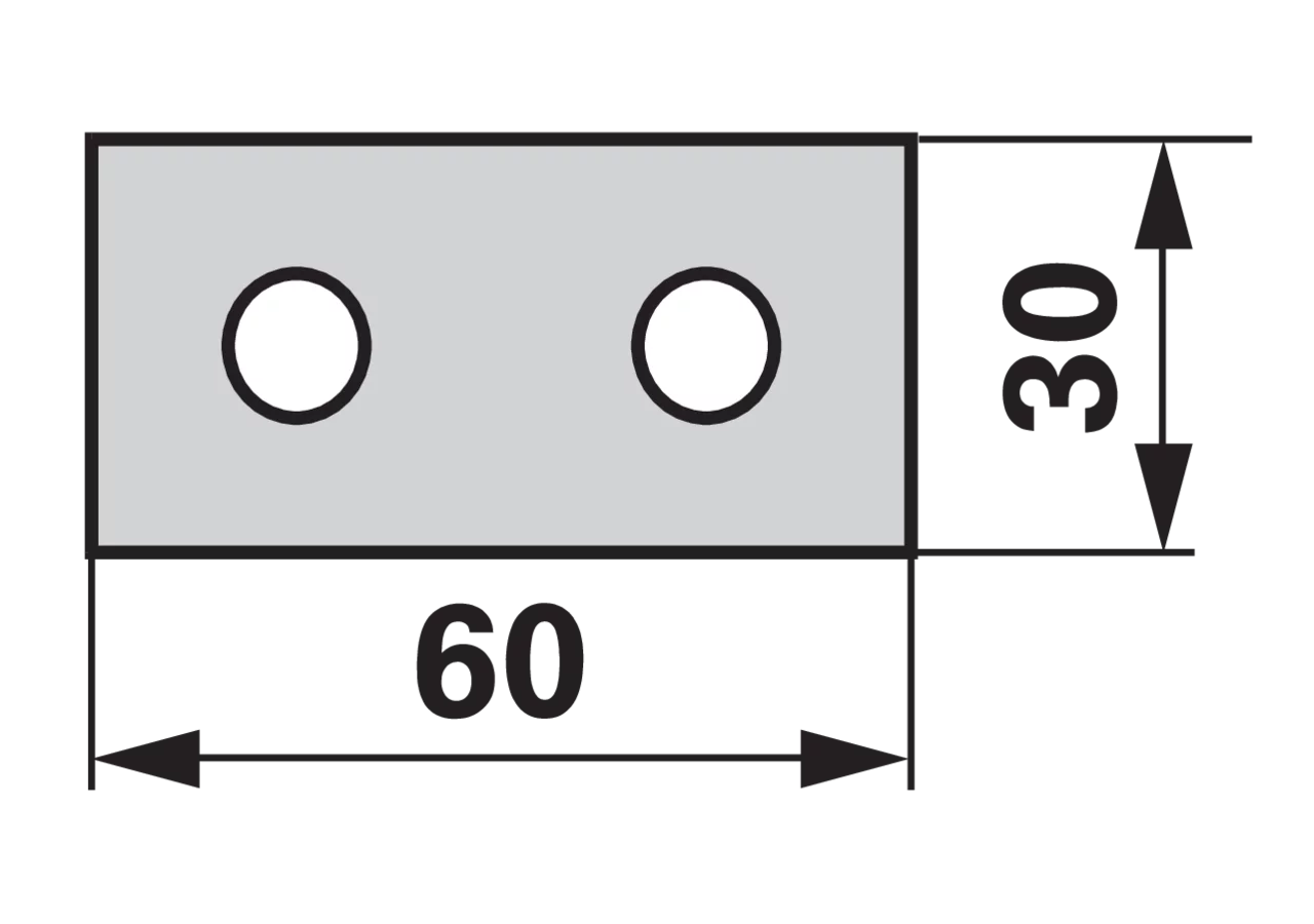 Ausgleichsplatte L 60 x B 30 x S 0,5 mm ESM 3631410 ESM
