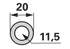 Scheibe AD 20 x ID 11,5 mm ESM 3670460 ESM