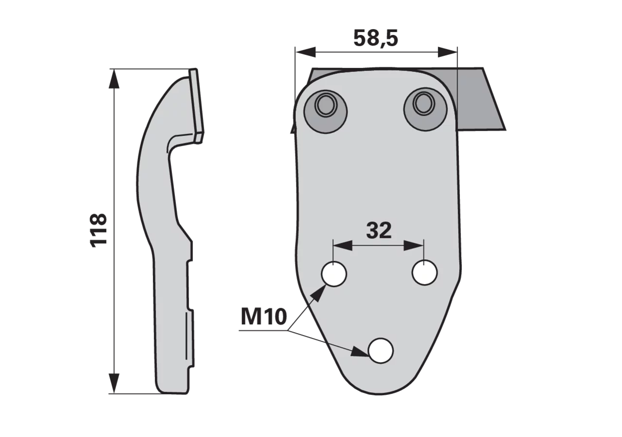 Abschlussmesser rechts ESM 2460010 ESM