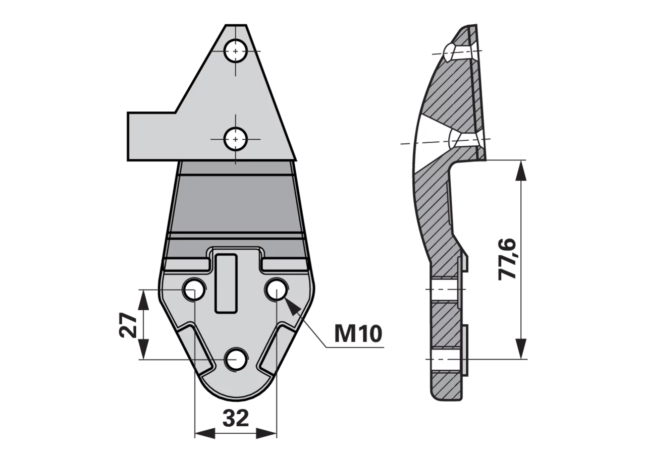 Abschlussmesser rechts ESM 2460160 ESM