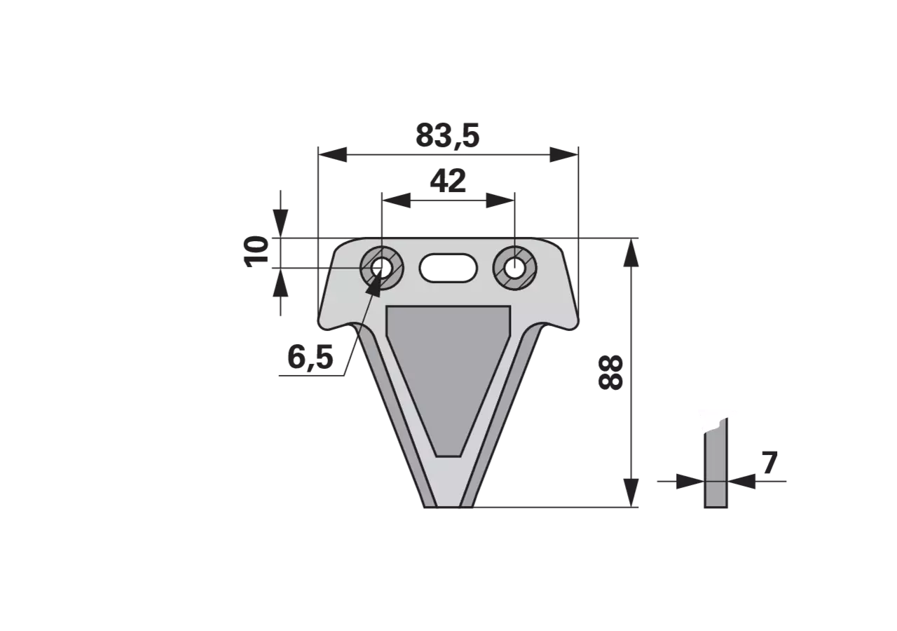 Messerklinge glatt, mit Gleitplatte ESM biduxX 2679751 ESM