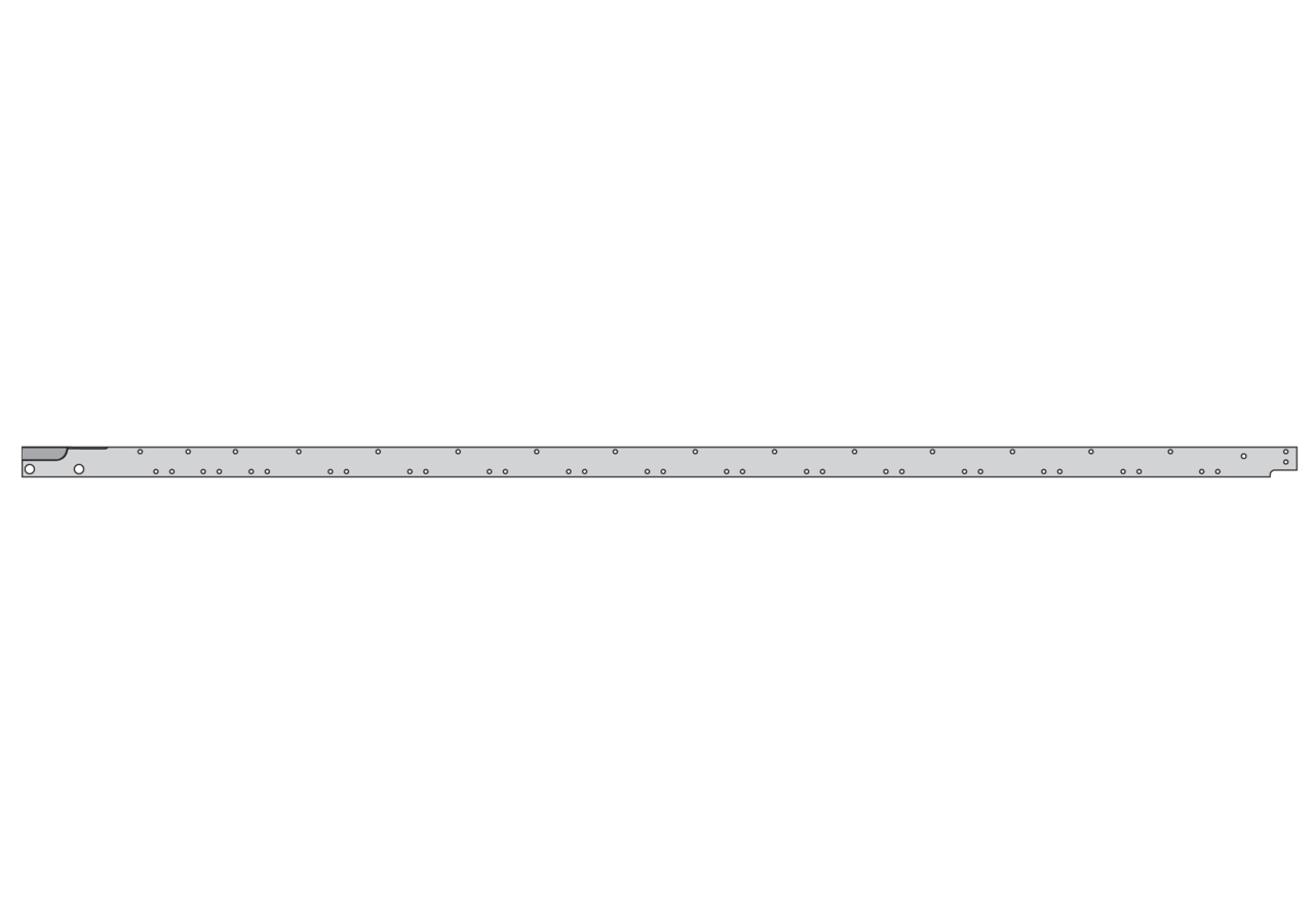 Balkenrücken B 80 x S 12 x L 3.379 mm, für Messer L 319 cm, rechts ESM biduxX 3150360 ESM