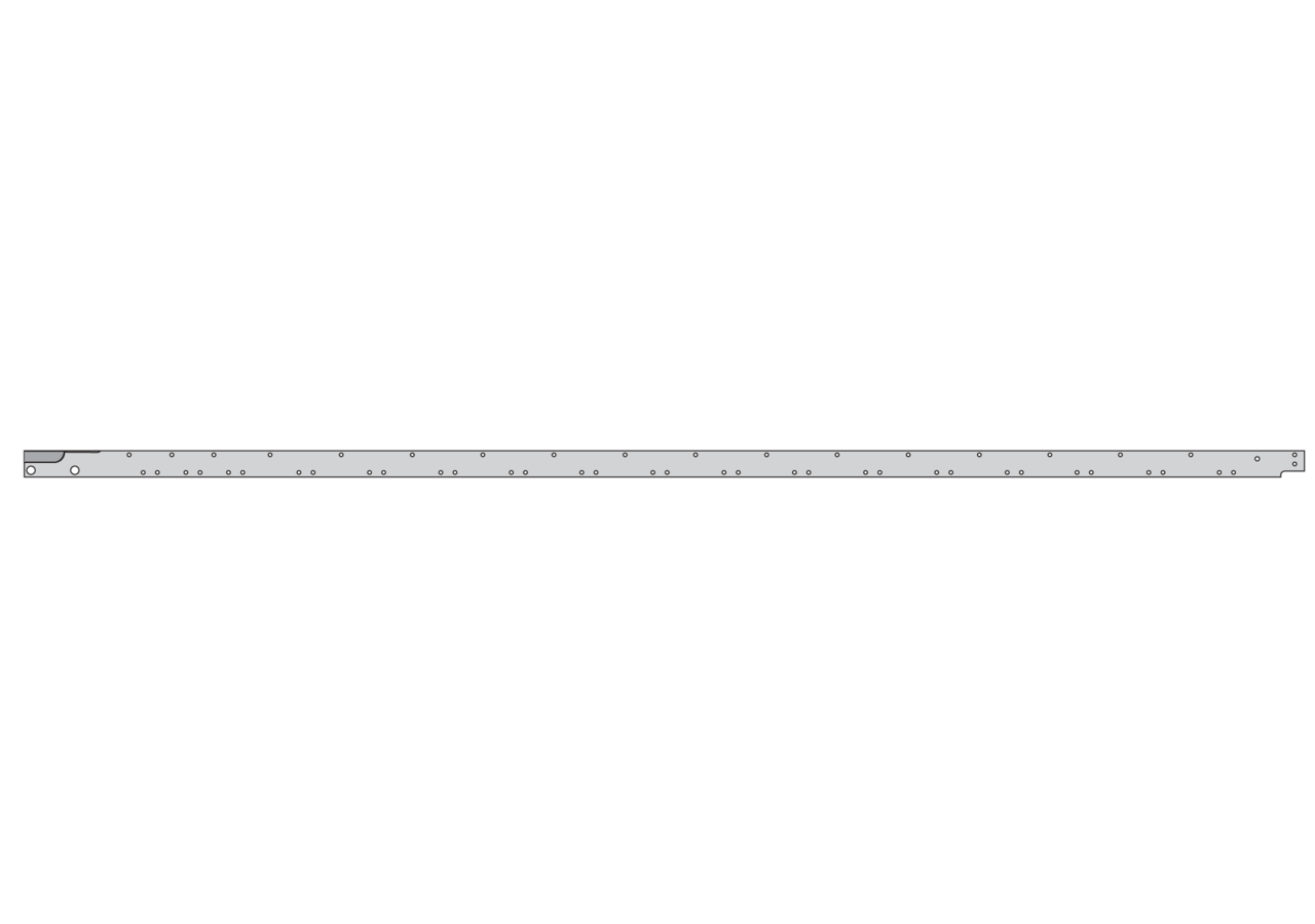 Balkenrücken B 80 x S 12 x L 3.799 mm, für Messer L 361 cm, rechts ESM biduxX 3150370 ESM