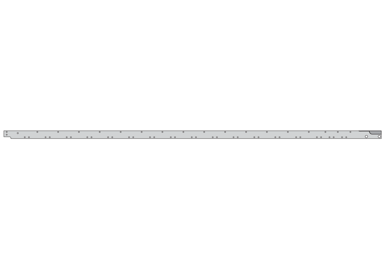 Balkenrücken B 80 x S 12 x L 3.799 mm, für Messer L 361 cm, links ESM biduxX 3150570 ESM