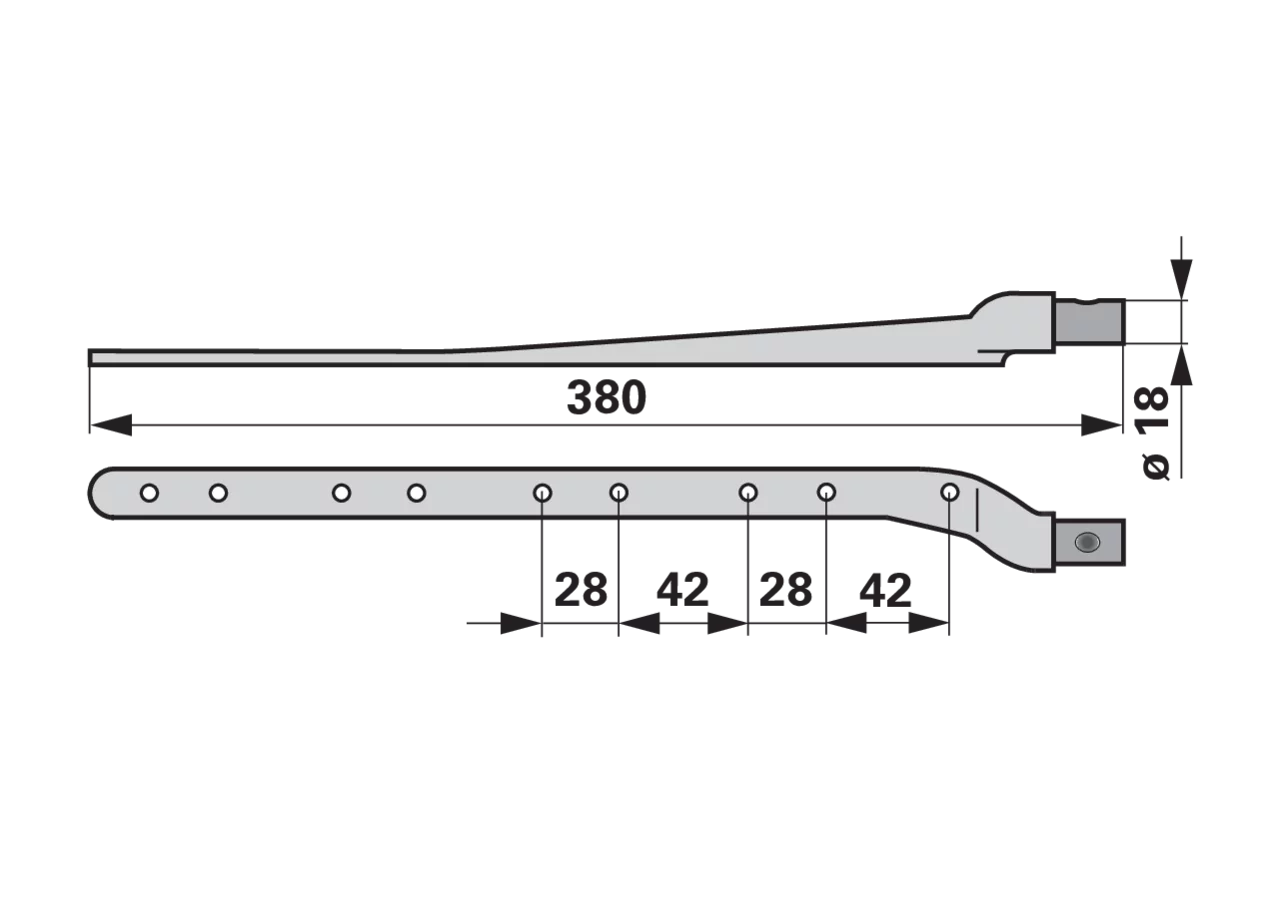 Obermesserkopf L 380 mm, rechts, T70 ESM biduxX 3455210 ESM