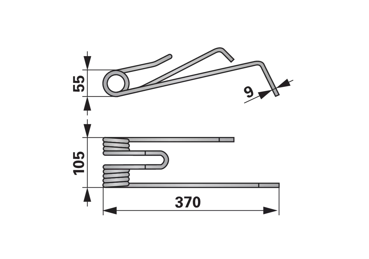 Kreiselheuerzinke links, Lichtgrau – passend für Lely 4.1043.1168.0 GartenShop24