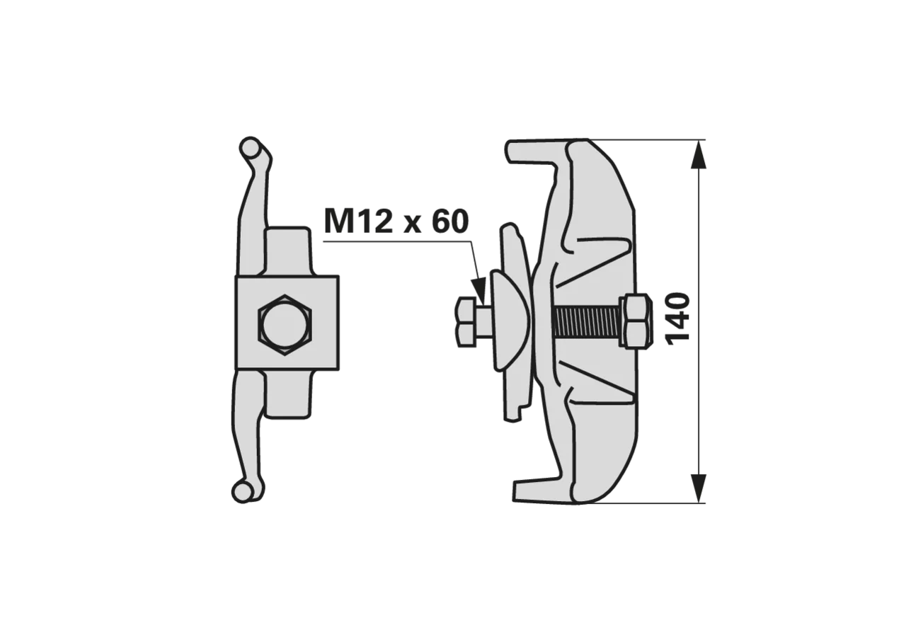 Zinkenhalter M12 x 60 mm – passend für Pöttinger 640.094 GartenShop24
