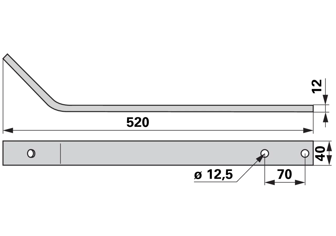 Zinkenarm L 520 mm SIP 154609203 SIP