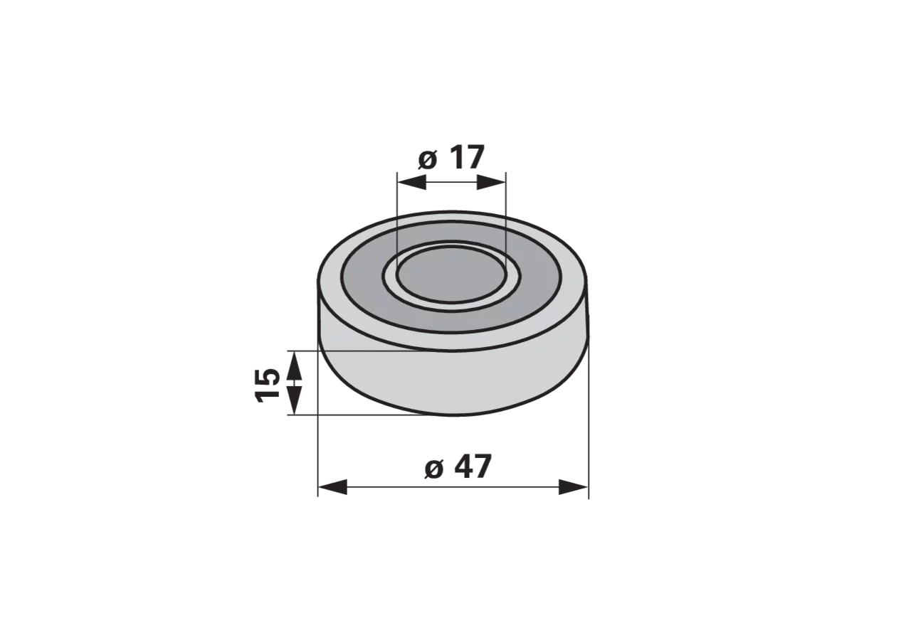 Laufrolle AD 47 x ID 17 x B 15 mm Claas 955388.0 Claas