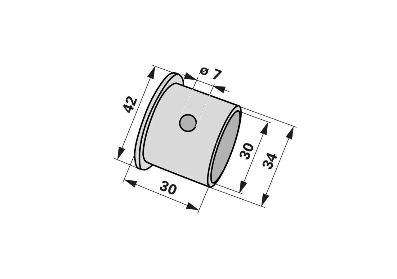 Buchse AD 42 x ID 30 x L 30 mm, Kunststoff Claas 903448.0 Claas