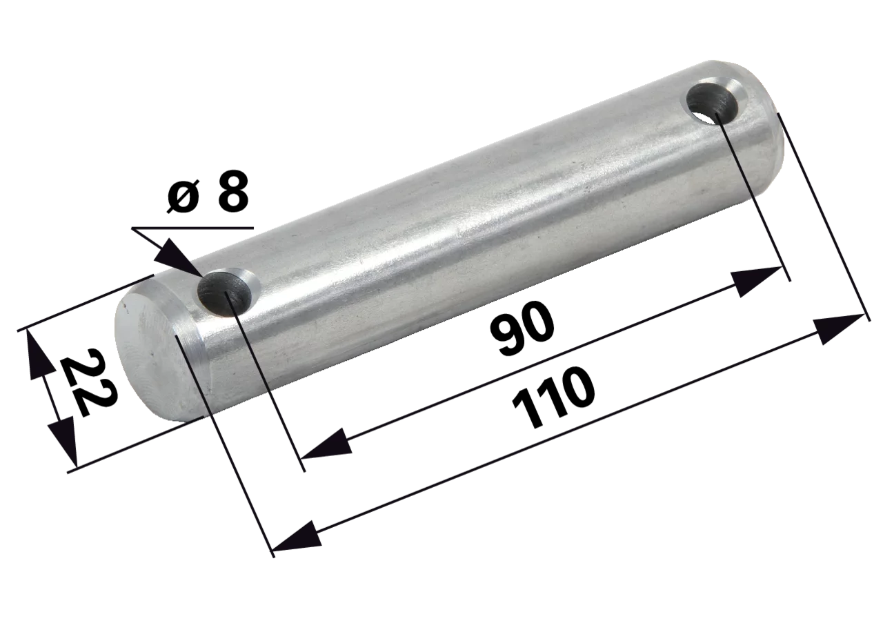 Bolzen für Kreiselheuer, AD 22 x L 110 mm – passend für Kuhn 58763400 GartenShop24