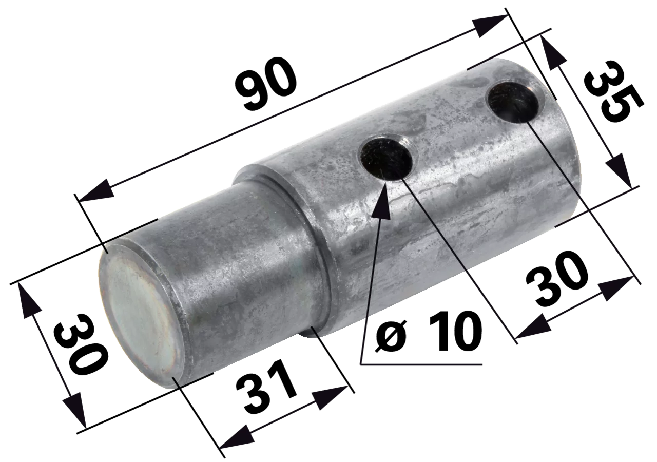 Bolzen für Kreiselheuer, AD 30 x L 90 mm – passend für Kuhn 58711500 GartenShop24