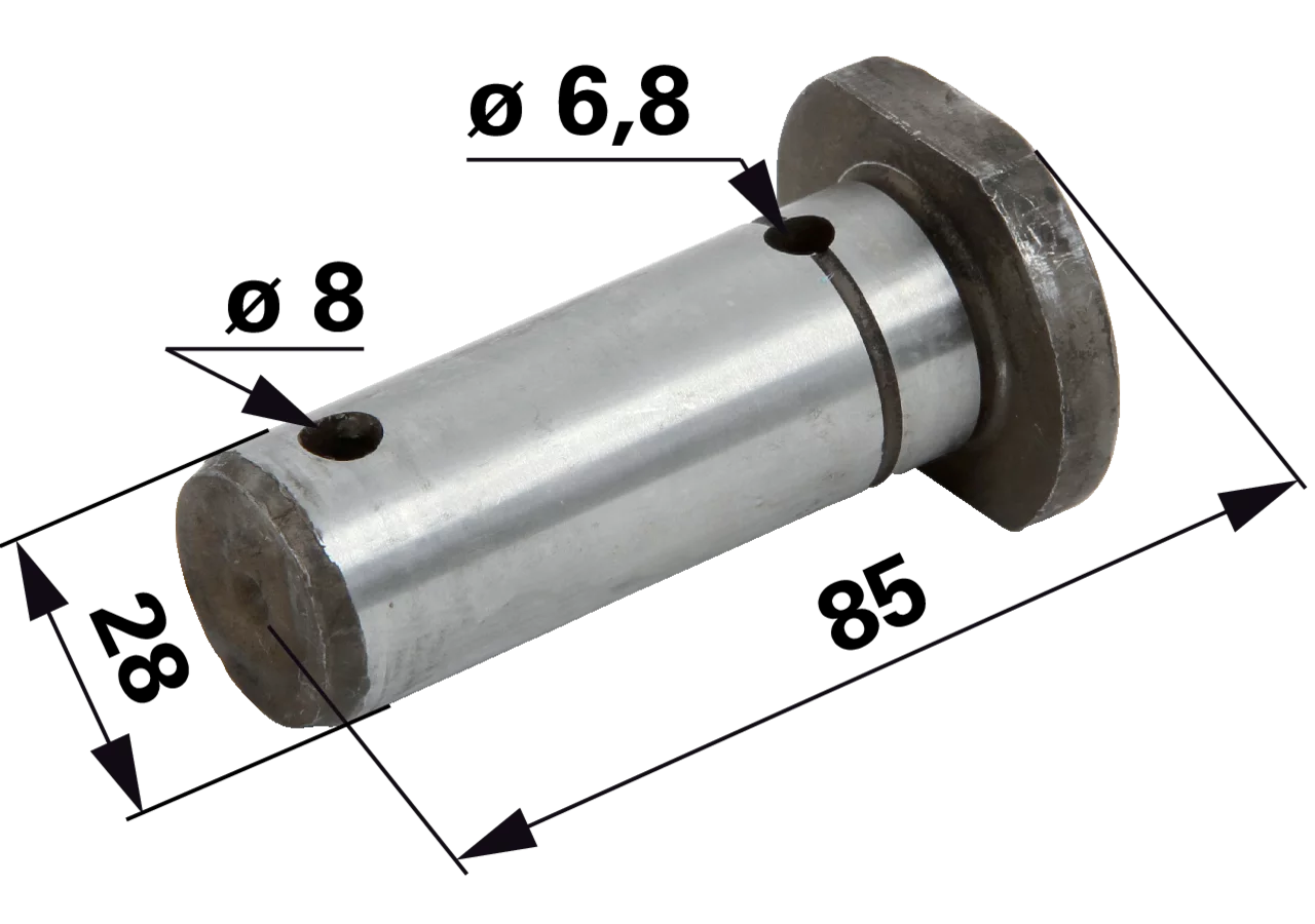 Gelenkbolzen für Kreiselheuer, AD 28 x L 85 mm – passend für Kuhn K8802810 GartenShop24