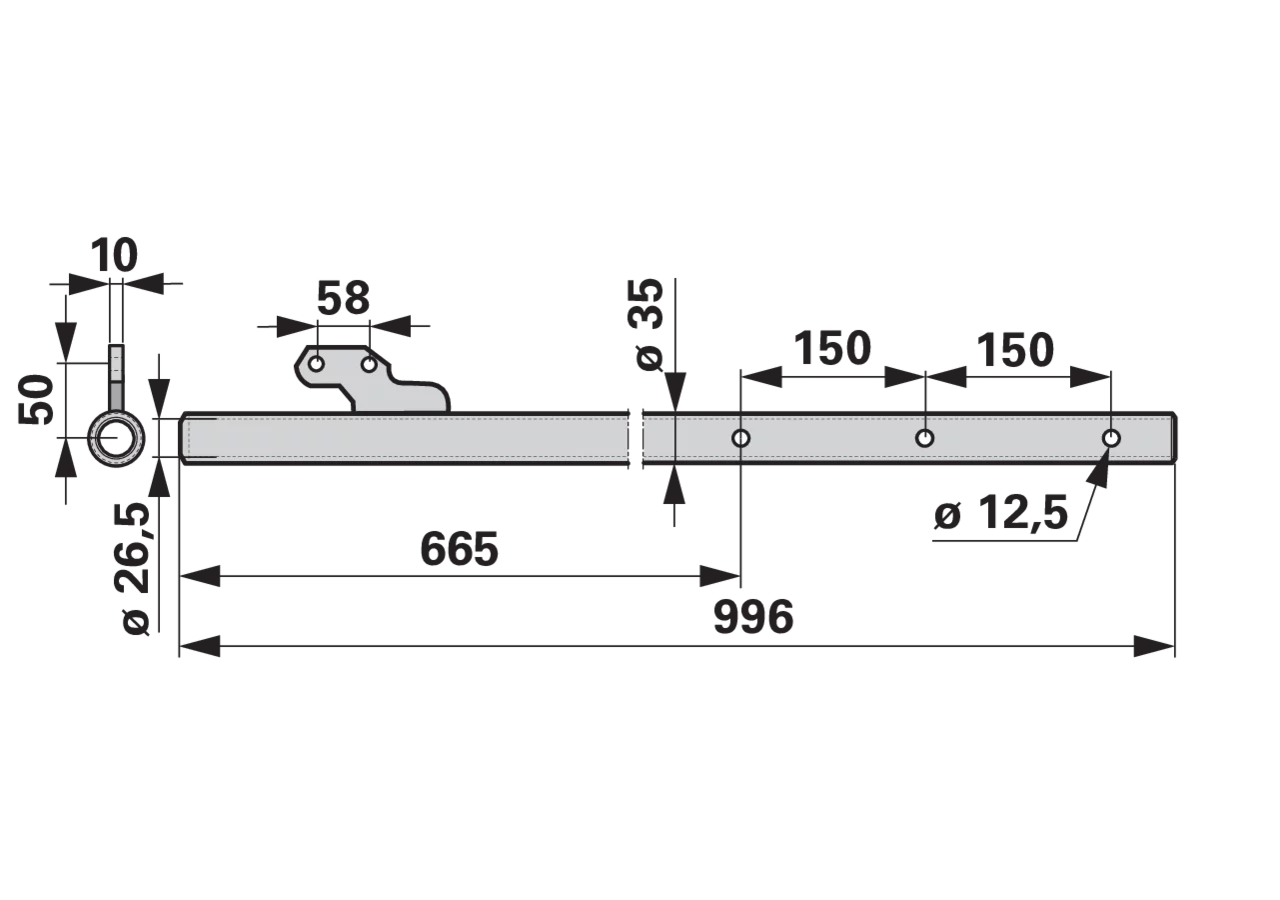 Zinkenträger L 996 mm Deutz-Fahr VF1660558886 GartenShop24