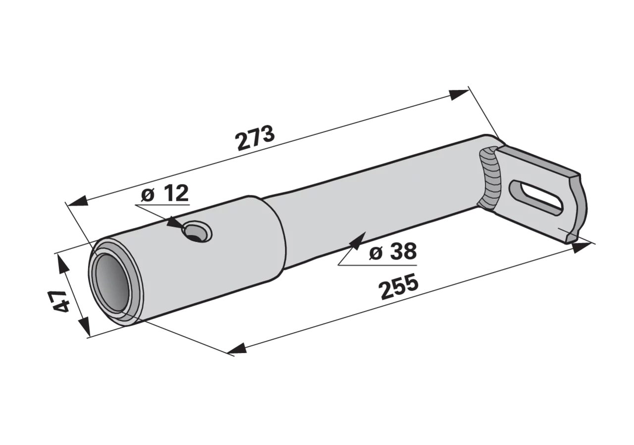 Zinkenarmhalter L 273 mm – passend für Kuhn 57713510 GartenShop24