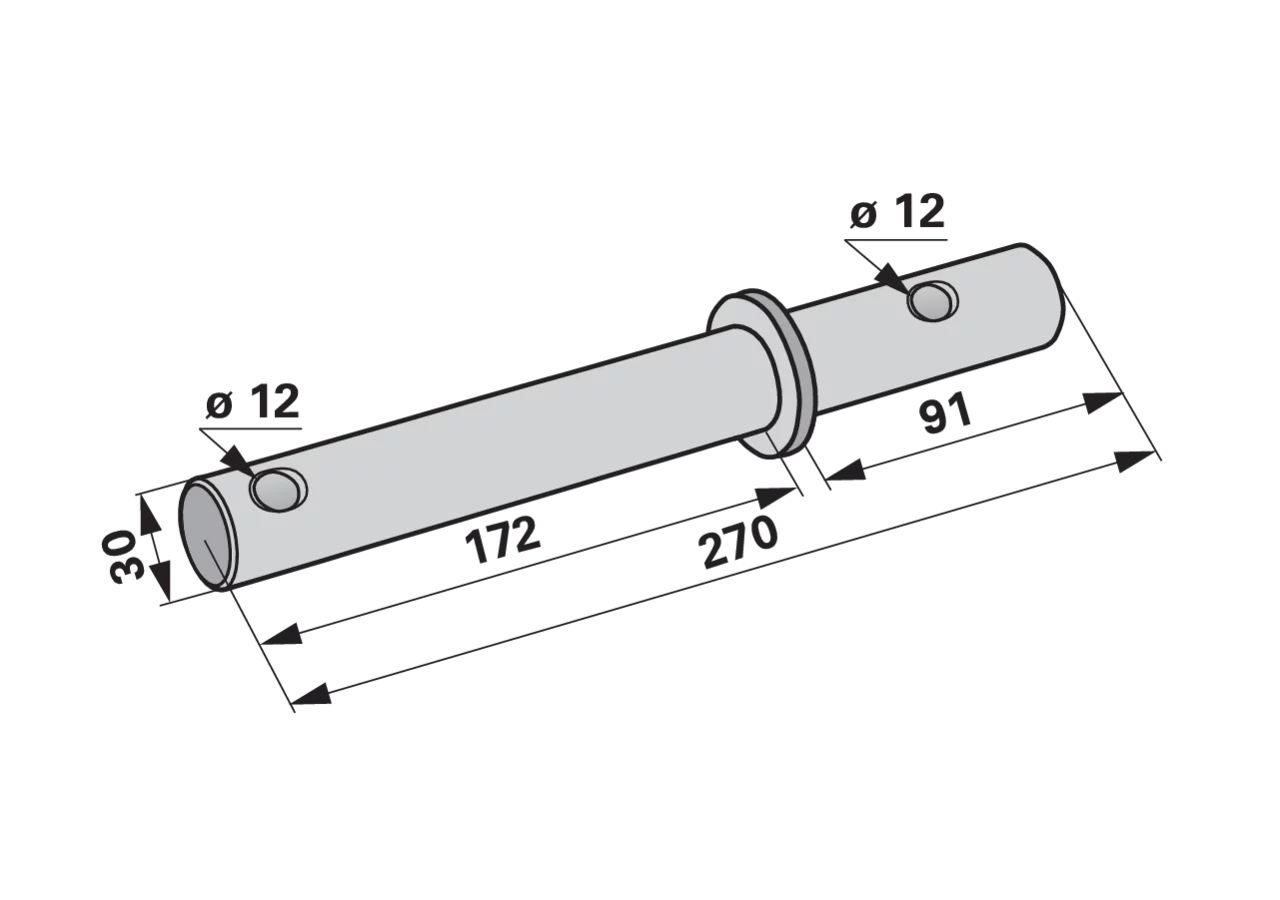 Zinkenarmachse AD 30 x L 270 mm – passend für Kuhn 57556900 GartenShop24