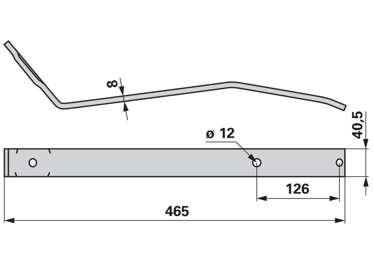 Zinkenarm L 465 mm Pöttinger 211.70.008.2 Pöttinger