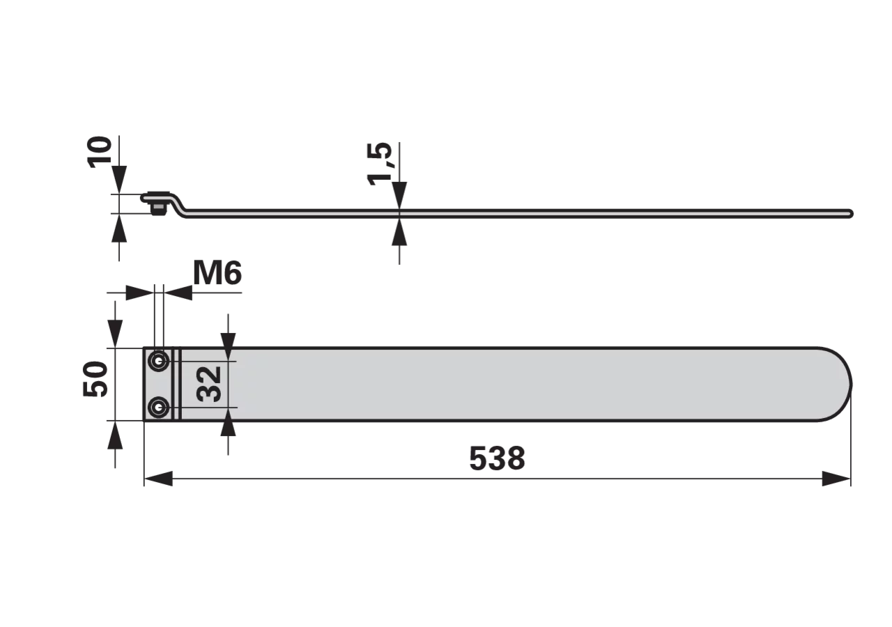 Federblech L 538 mm Pöttinger 286.90.006.0 Pöttinger
