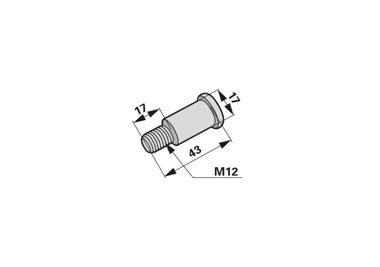 Bolzen für Steuerarm, M12 x 43 mm Krone 268091.1 Krone