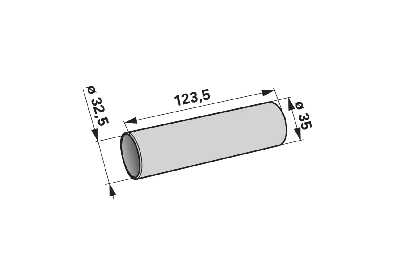 Schutzhülse AD 35 x ID 32,5 x L 123,5 mm Pöttinger 625.016 Pöttinger