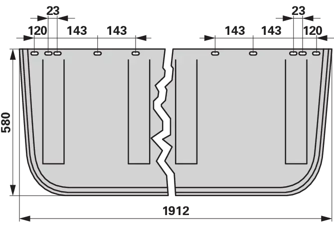 Schwadtuch B 580 x L 1.912 mm Pöttinger 499.008 Pöttinger