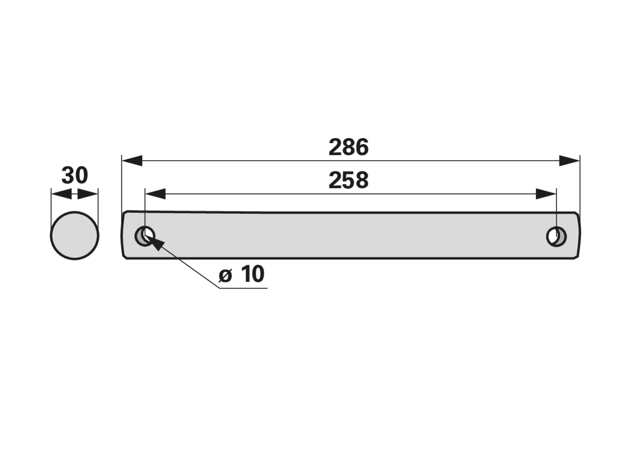 Bolzen für Kreiselheuer, AD 30 x L 286 mm Krone 260242.0 Krone