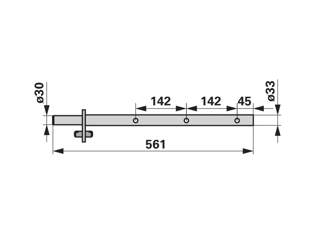 Zinkenträger L 561 mm, außen – passend für Fella 160474 GartenShop24