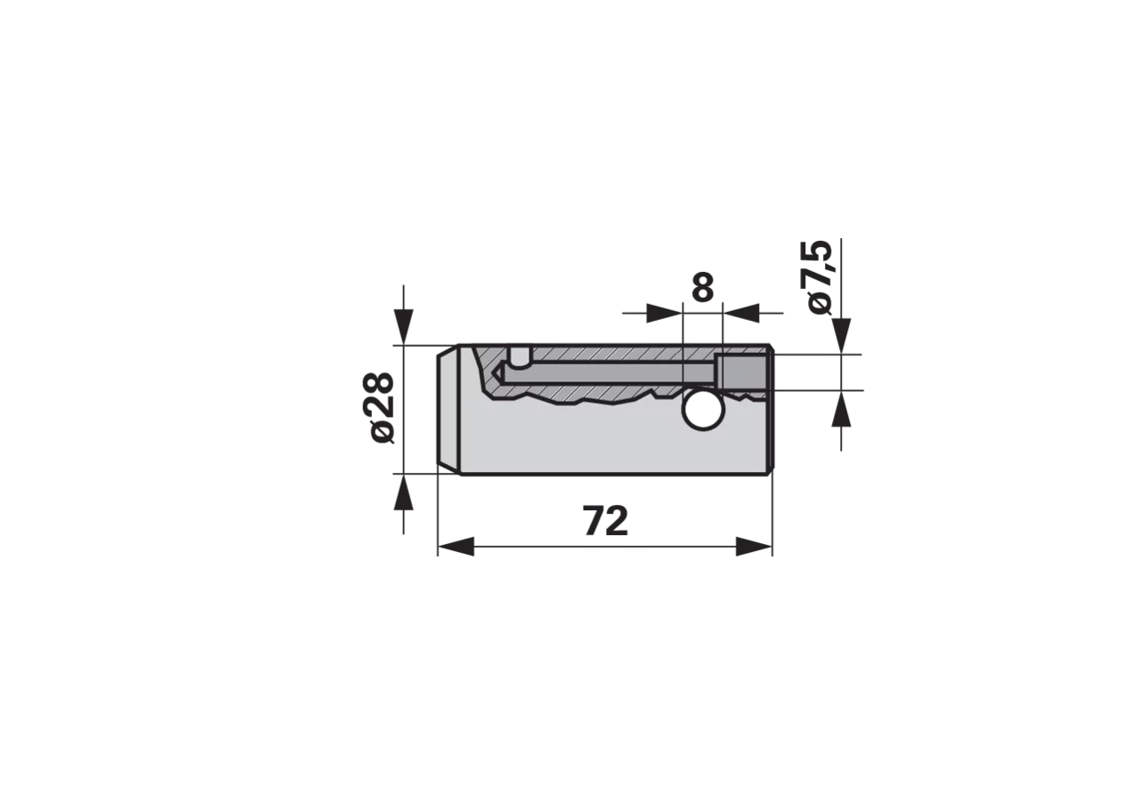 Scharnierbolzen AD 28 x L 72 mm – passend für Fella 126697 GartenShop24
