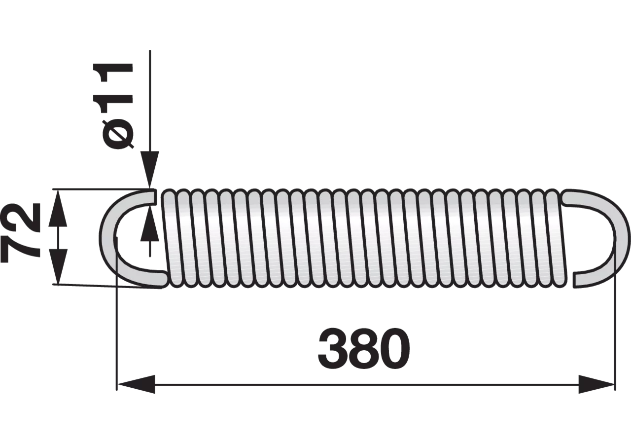 Zugfeder AD 72 x L 380 mm – passend für Fella 121980 GartenShop24