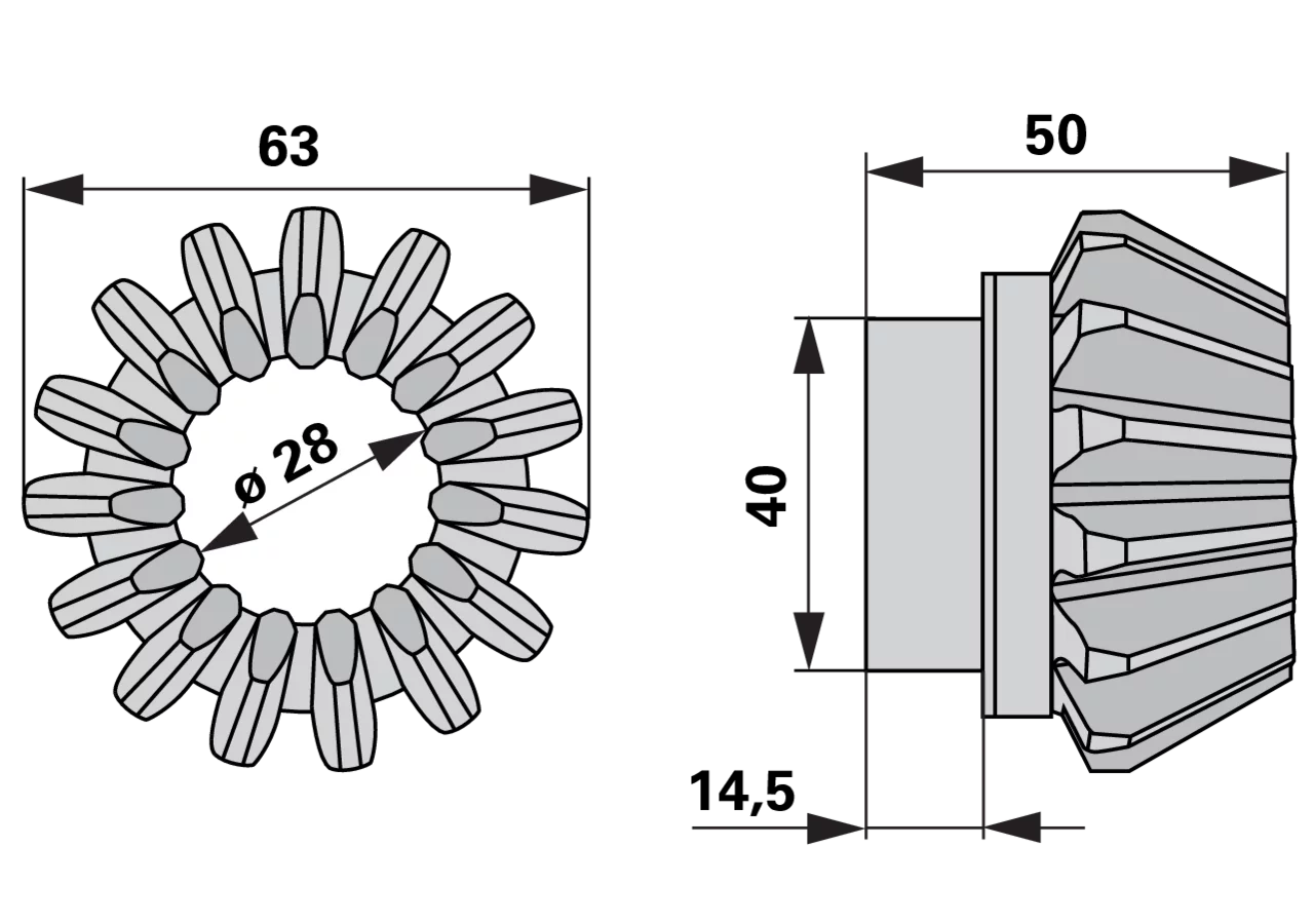 Kegelrad 15 Zähne SIP 152725304 SIP