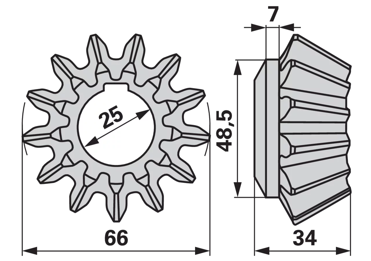 Kegelrad 13 Zähne – passend für Fella 121581 GartenShop24