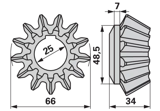Kegelrad 13 Zähne – passend für Fella 121581 GartenShop24