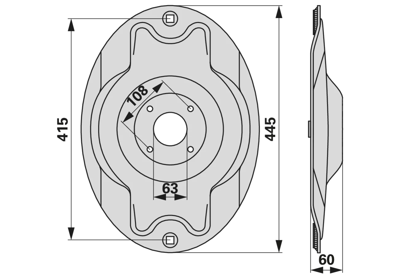 Mähscheibe L 445 mm – passend für Fella 136253 GartenShop24